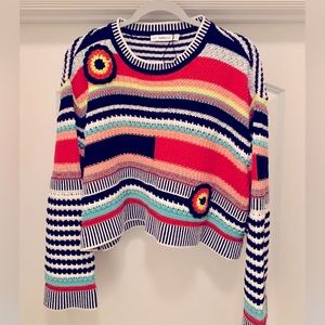 Zara stripped multi color cotton oversized sweater. Perfect for spring